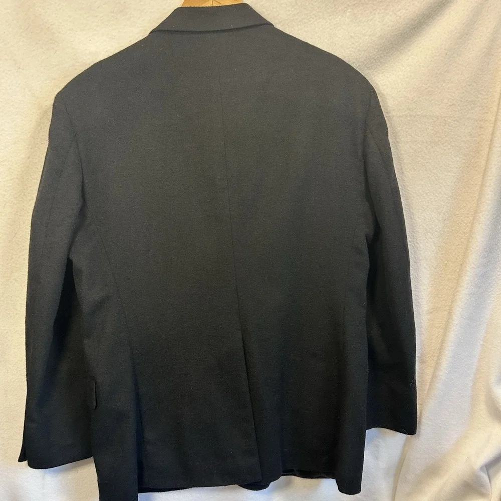 Hunt Valley 100% Camel Hair Blazer coat jacket Men 42R Classic Fit Navy Blue EUC
